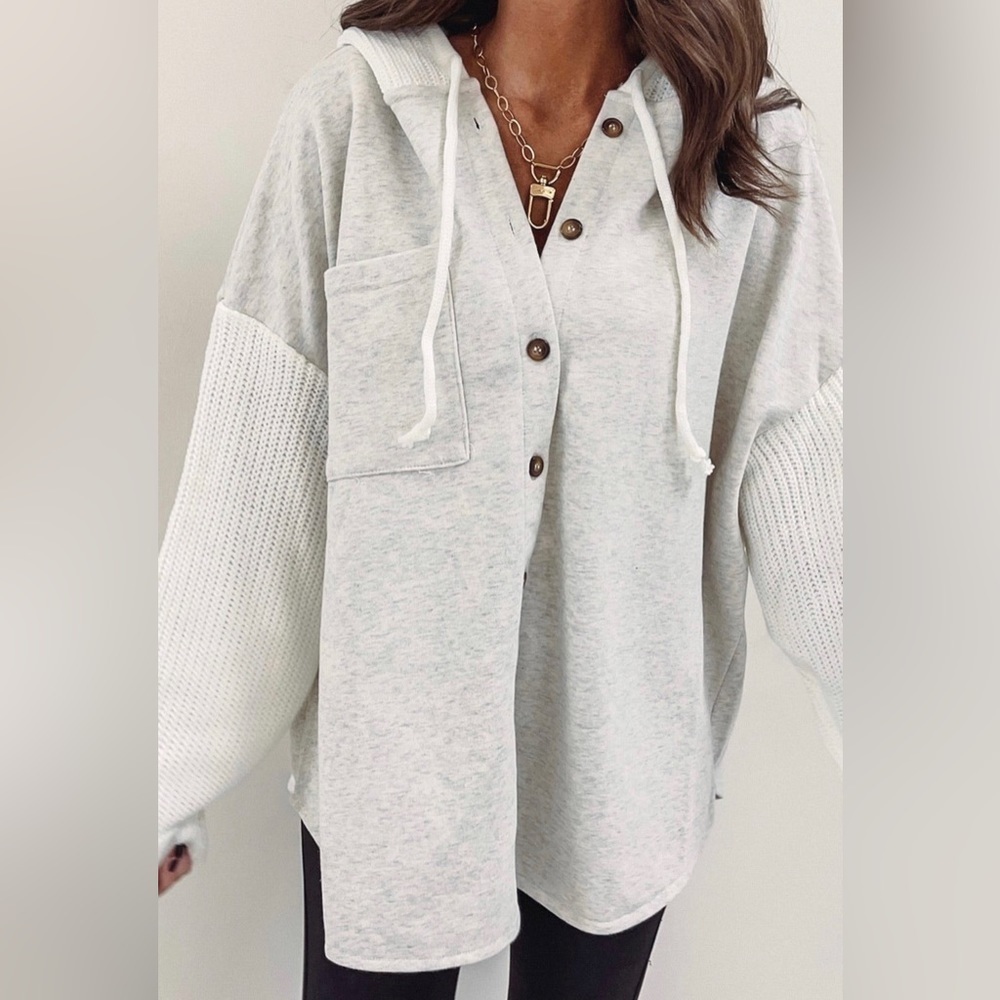 Cute Cute Heather Gray Shacket - Picture 4 of 6